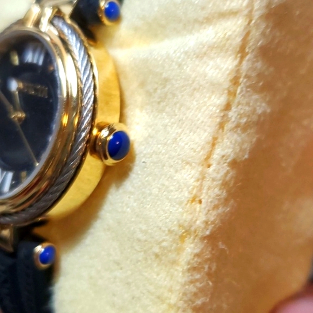 Invicta Women's Watch- Black Face, Gold Trim, Blue Accents, Black Band - Picture 3 of 6